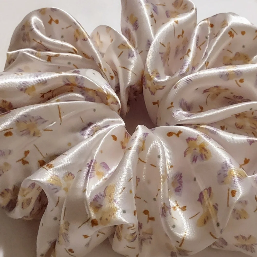Floral Satin Giant Hair Scrunchie